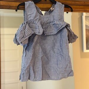 Blue Striped Women's off the shoulder Top